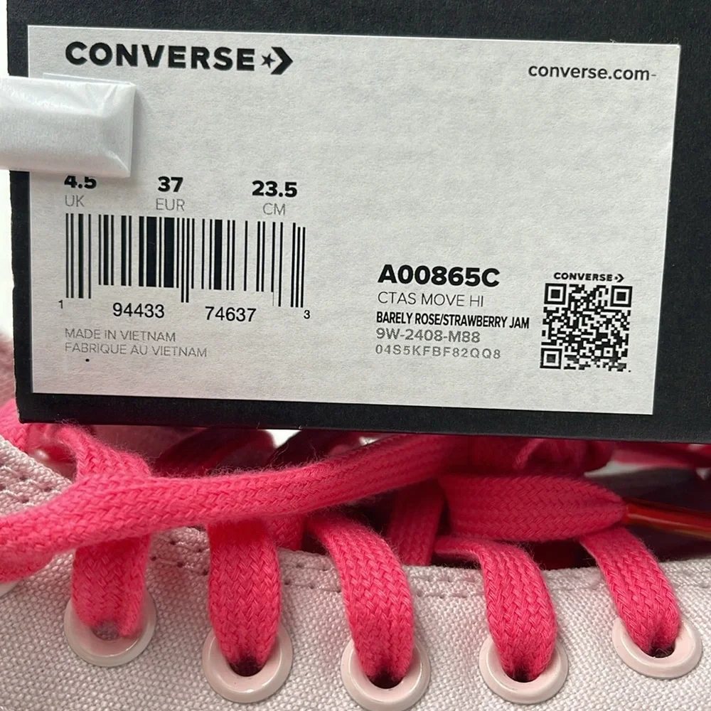 Converse WMNS CTAS MOVE HI BARELY ROSE/STRAWBERRY JAM A00865C Platforms Sneakers